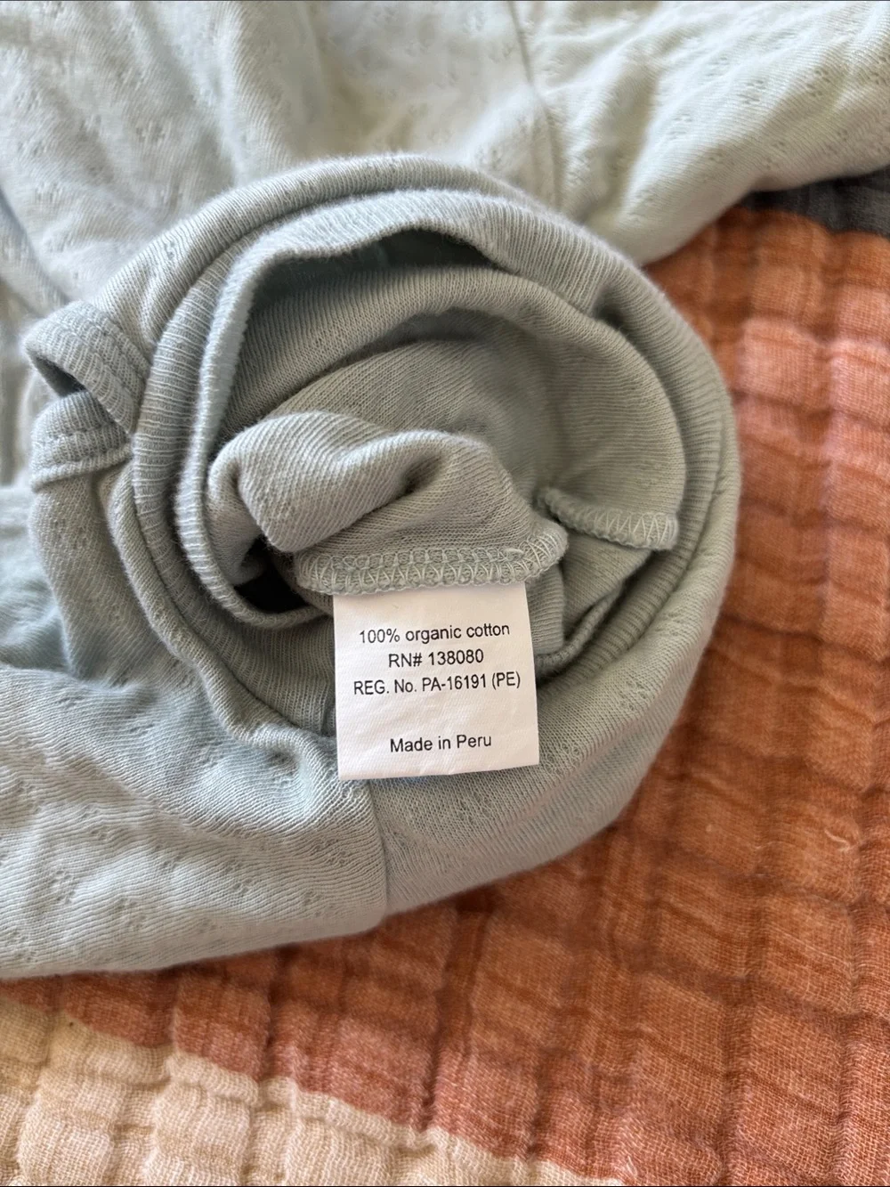 Tane Organics Cotton kimono onesie